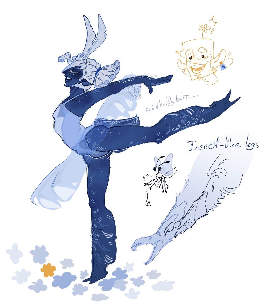 Vivkantem's tweet photo. I used to be a ballerina for a while and guess what?  This requires some duckin’ muscles, I want to be a watermelon that gets crushed by those thighs.

#deltarune #blellow
#Yellow #Blue https://t.co/mvR9jolyMr