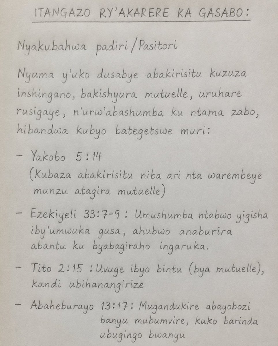 HAKUZWUMUREMYI's tweet photo. Akarere ka Gasabo kasabye Abapadiri n’Aba-Pasitori n’Abigisha imirongo ya Bibiliya bakwifashisha mu nyigisho zo kuri iki Cyumweru bashishikariza Abayoboke  babo kwitabira  Mutiweli! Harimo muri Yakobo 5:14, muri Ezekiyeli 33: 7-9, mu Baheburayo… https://t.co/bBufFFM2Ky