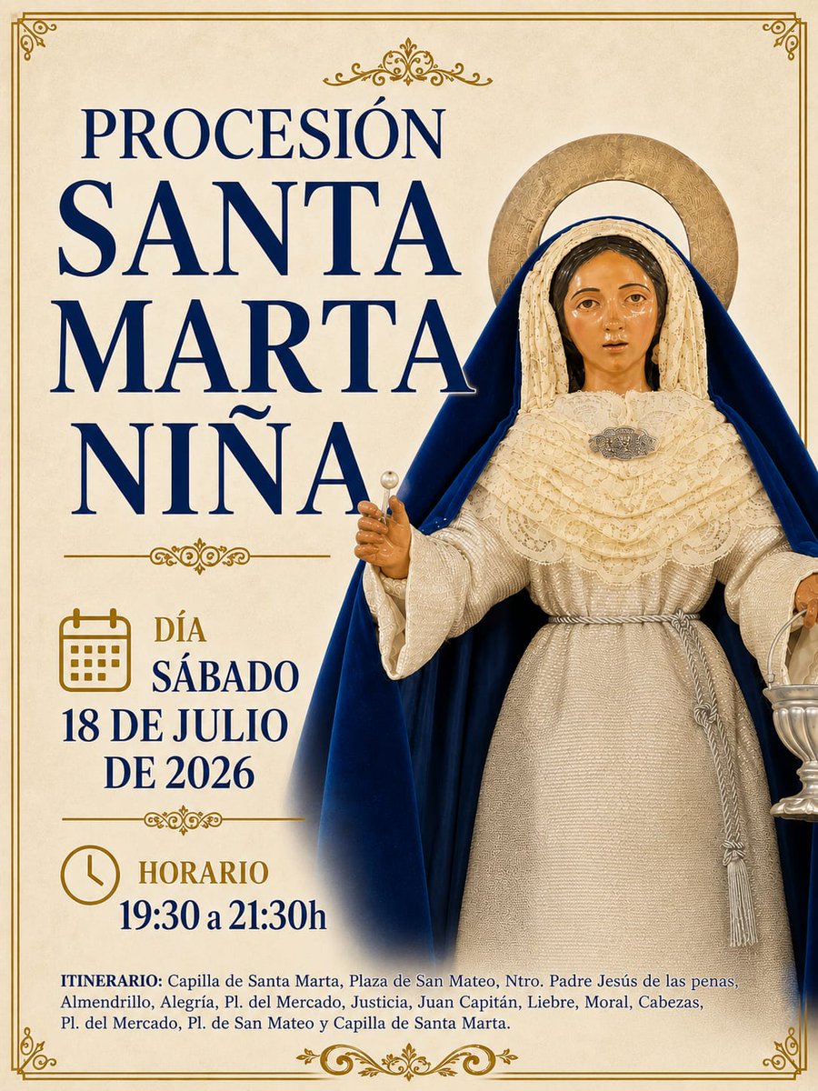 HdadSantaMartaJ's tweet photo. Procesión Santa Marta Niña https://t.co/yIwgNFueVW