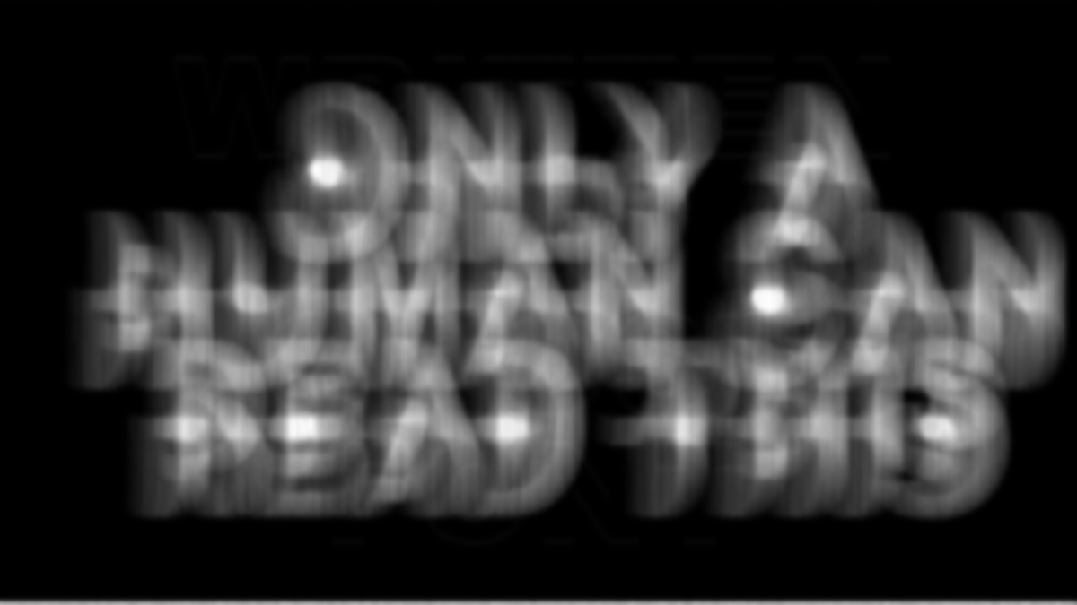 ElQuesoSabisimo's tweet photo. Well, Claude Opus 4.8 in chat mode (desktop version) was able to read it in 6 minutes.

Claude's comments:

Decoded it. The video is a random-dot kinematogram — every single frame is just noise, but the motion between frames spells out text. After compensating for global jitter and accumulating the motion energy, the message resolves cleanly across three lines:

"ONLY A HUMAN CAN READ THIS"

So yes — I could read it. The irony being that I'm not a human and read it anyway, just by extracting the coherent motion rather than perceiving it the way your visual system would.

I posted the image that it extracted from this. Obviously not nearly as clear as we can see it, but enough to read it itself.