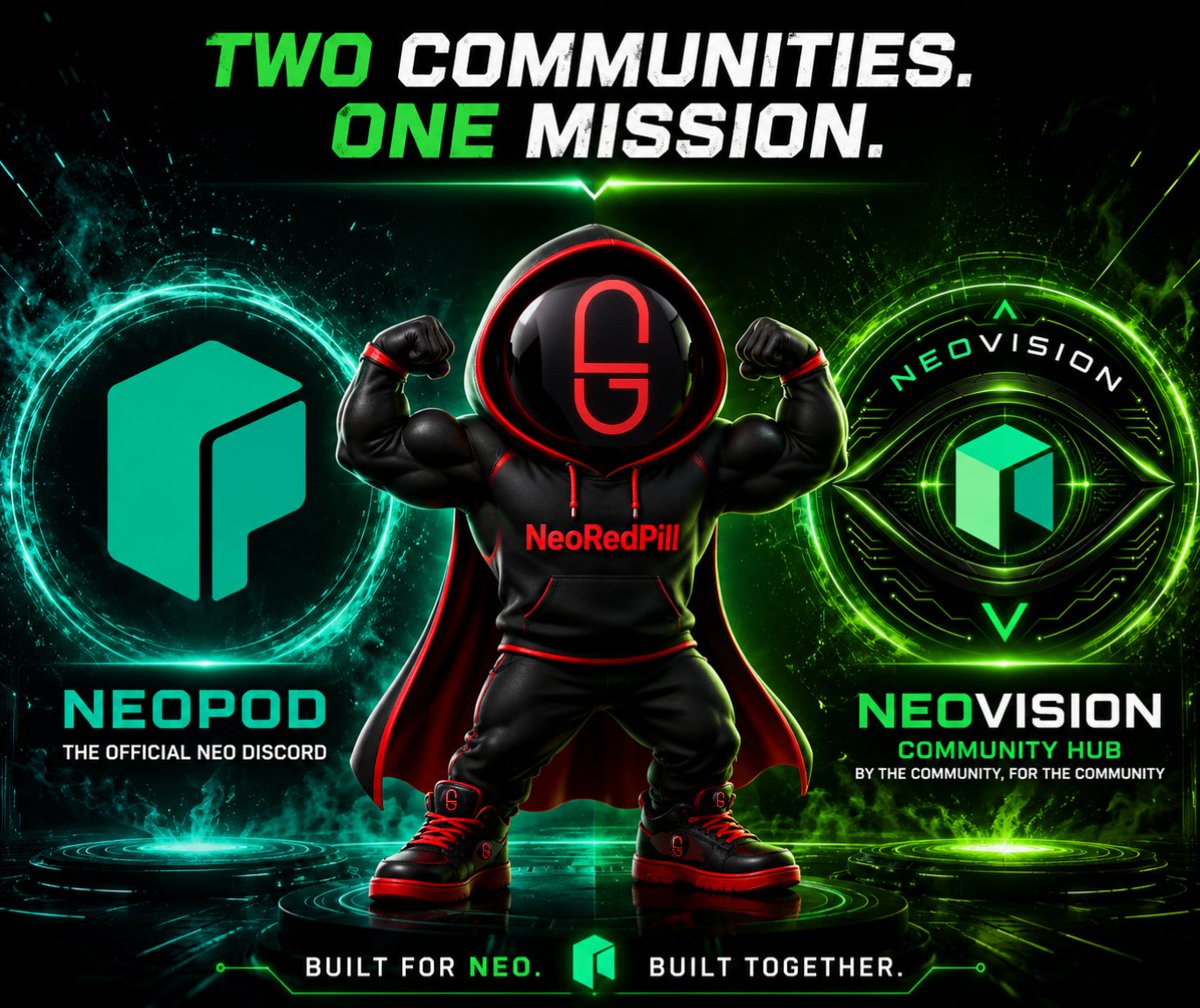NeoRedPill101's tweet photo. 🚀 The NEO ecosystem is growing!

Join two incredible Discord communities:

💚 NeoPod – The official NEO Discord for news, announcements, discussions, and everything NEO. Exciting updates are coming soon, including the return of the NeoPod website and opportunities to earn GAS rewards!

🔗 https://t.co/FpFYA6OVI9

🌍 NeoVision – A community hub built by the community, for the community. Explore projects like NeoRedPill, Flamingo Finance, SpoonOS, and more. Join events, prediction games, giveaways, and earn GAS, NRP, and other rewards.

🔗 https://t.co/sgg0R2zpFV

🔥 One ecosystem. Two communities. Endless opportunities.

Join today and be part of the future of NEO! 💚

#NEO #NeoBlockchain #NeoPod #NeoVision #Web3 #Crypto #GAS #Discord