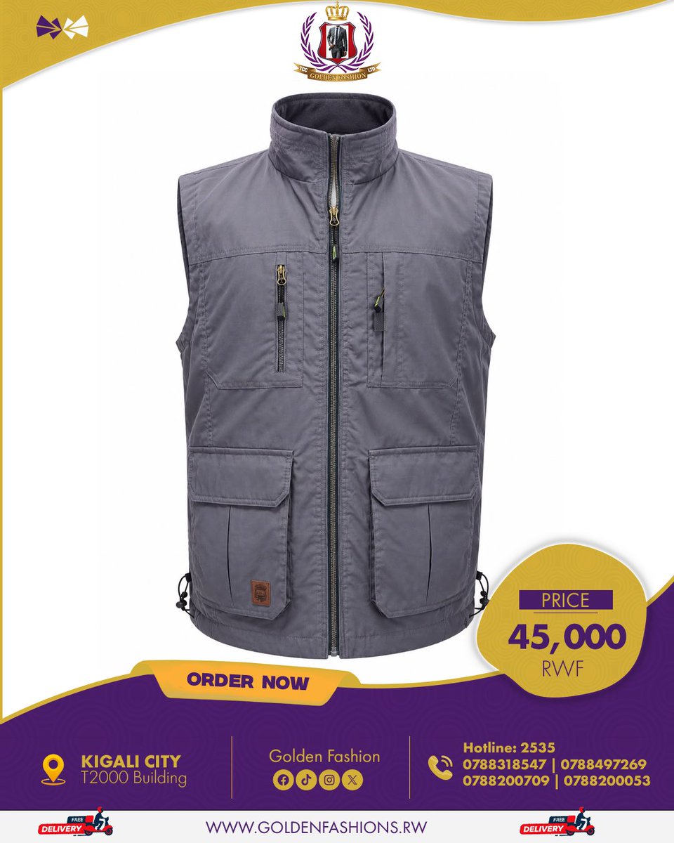 goldenfashionrw's tweet photo. ๐งฅ Upgrade Your Style with Premium Utility Vests!
๐ฐ Only 45,000 RWF
๐ Golden Fashion, T2000 Building, Kigali
๐ 0788318547 | 0788497269 | 0788200709 | 0788200053
#GoldenFashion #MensFashion #UtilityVest #FashionRwanda #KigaliStyle #PremiumWear #ShopNow https://t.co/6hJn8NpGY9