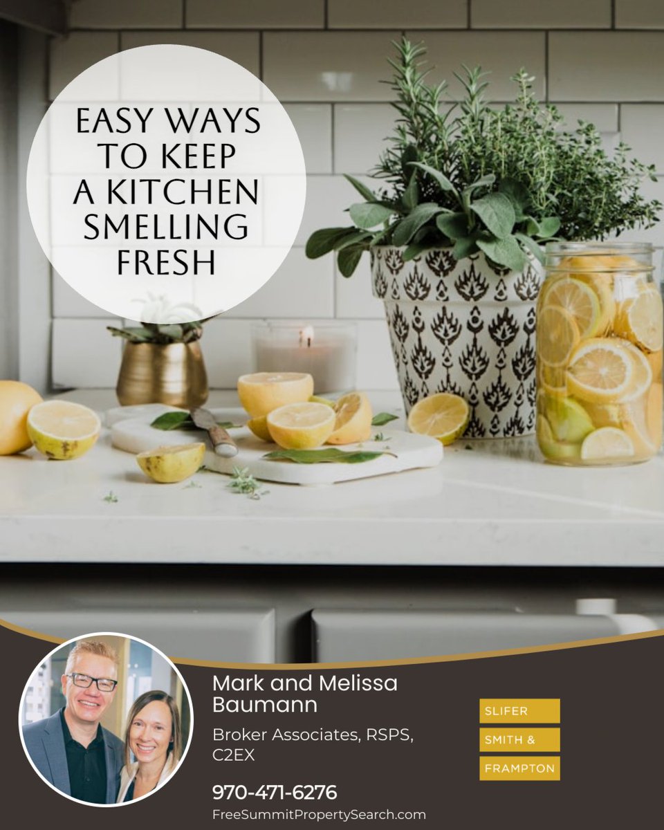 lissaskier77's tweet photo. A few easy ways to refresh it naturally:

🍋 Simmer citrus on the stove
🪟 Open windows whenever possible for airflow
🧽 Wipe surfaces regularly to prevent unpleasant smells
🌿 Keep fresh herbs on the counter for a naturally fresh scent

#summitcountyrealestate #markbaumann https://t.co/iXNQQQPpPZ