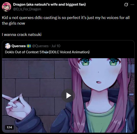 People Down Bad for Doki Doki Literature Club tweet media