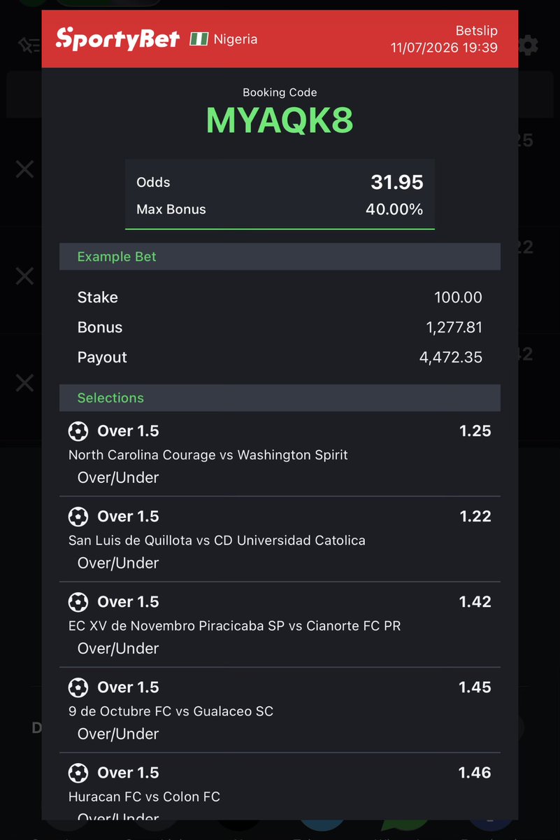 TrueLineTips's tweet photo. Over 1.5 for the night ⚽️ https://t.co/BMHe0qEzdm