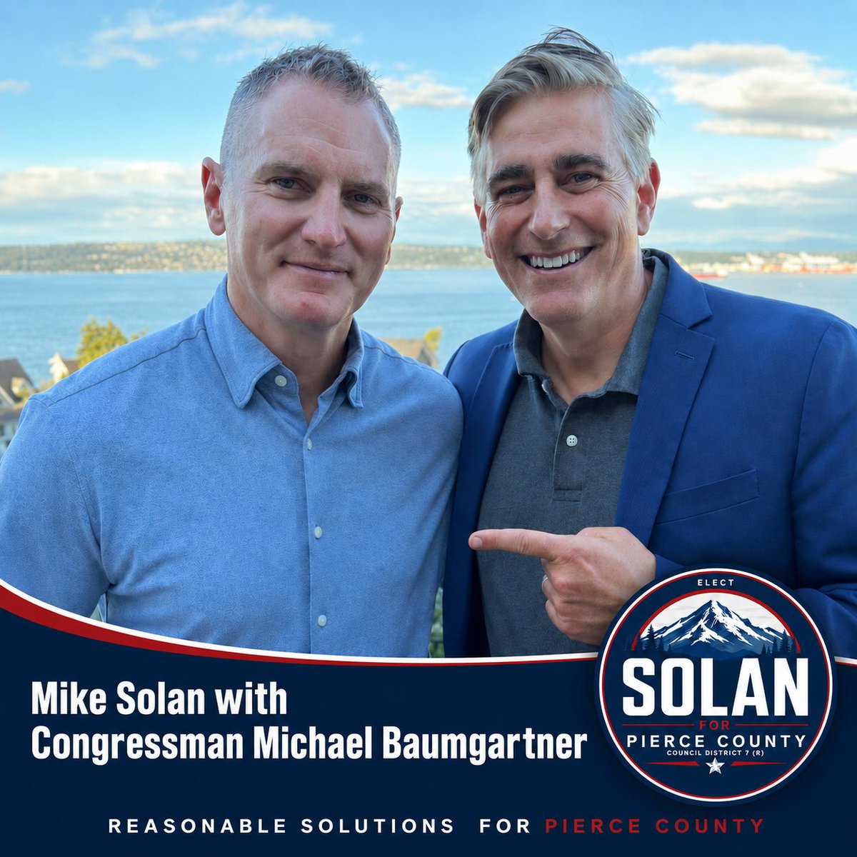 SolanForPierce's tweet photo. Proud to have the support of sitting Congressman Michael Baumgartner, @RepBaumgartner. Together, weโre fighting for the soul of Pierce County.
Join the movement - https://t.co/vWakc2OdUL
#SolanForPierce #PierceCounty #PierceCountyCouncil #District7 #ReasonableSolutions https://t.co/JyJKIgNN23