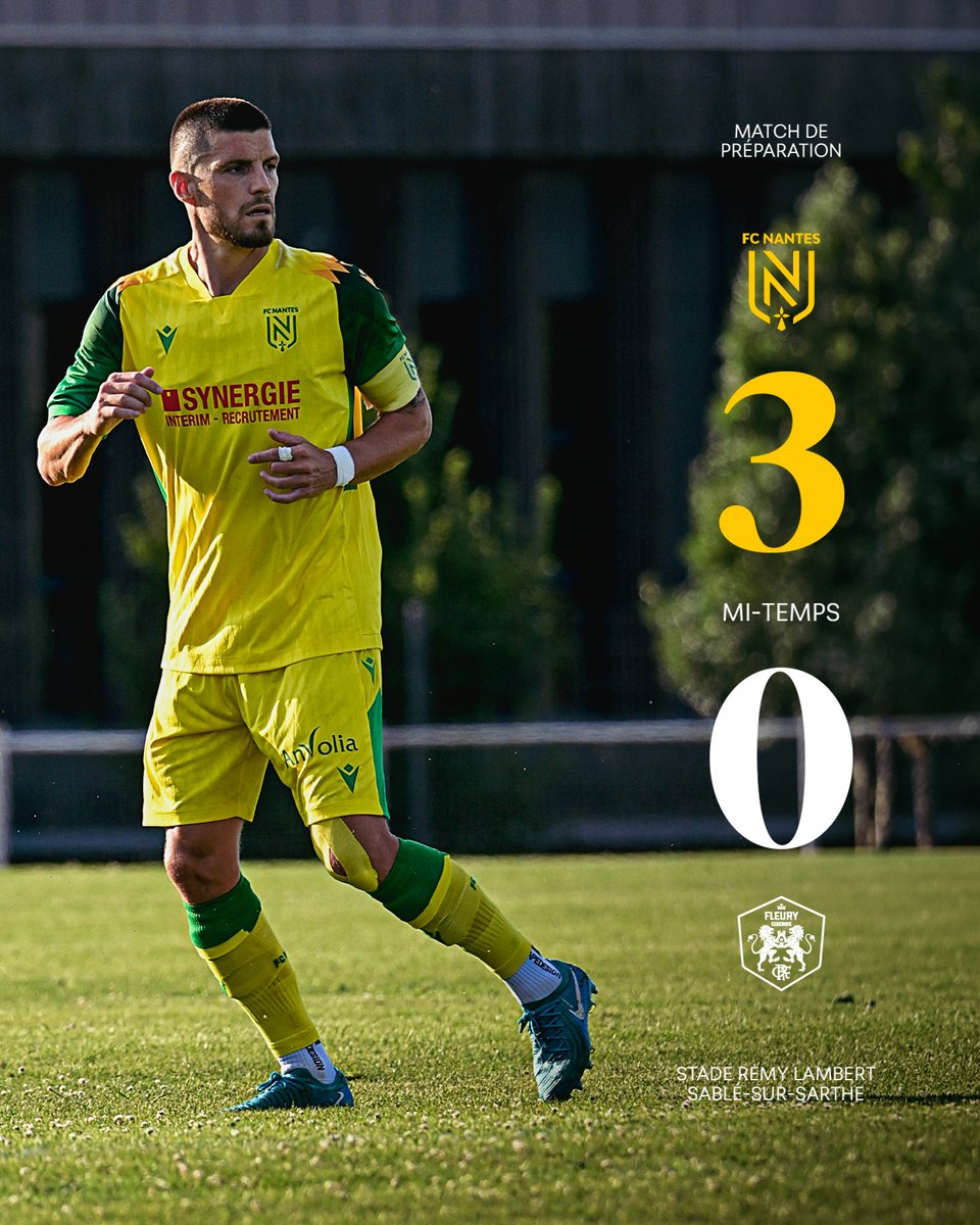 FCNantes's tweet photo. Mi-temps.

Les Jaunes et Verts virent en tête à la pause.

﹅ 𝟯-𝟬 #fcnfcf91 https://t.co/hBfbkBCmmo