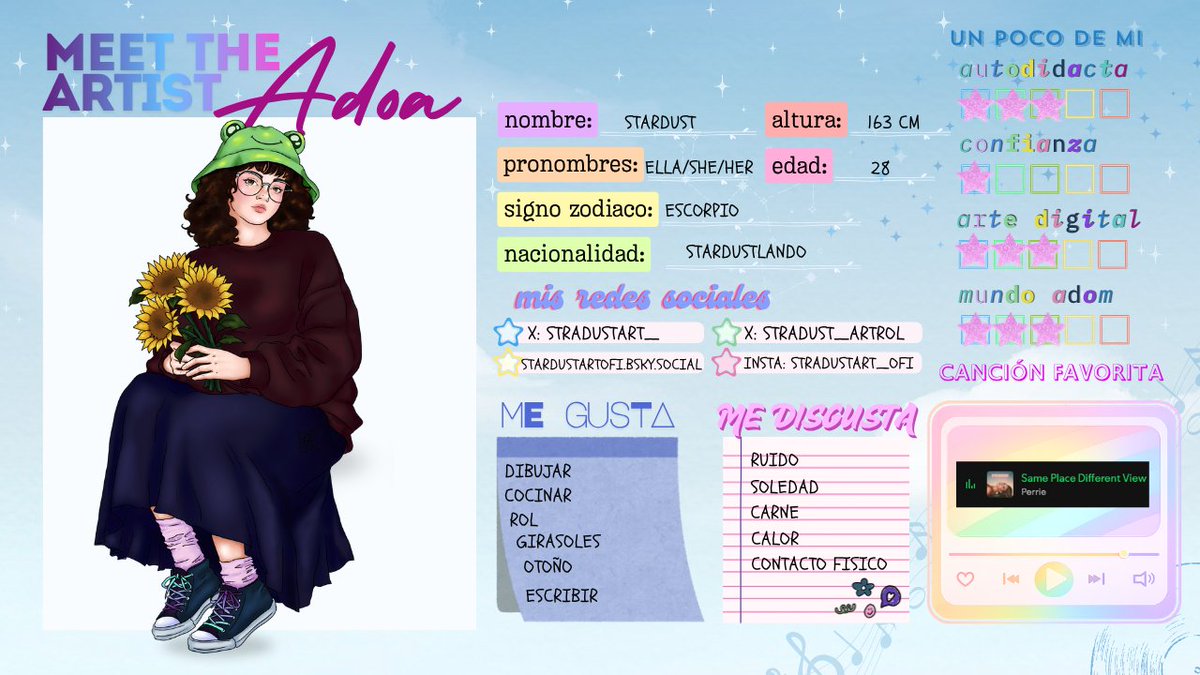 StardustArt_'s tweet photo. Un poquito de mi persona.💕#MeetTheAdoaArtist #ADOA #AmorDeOtroArte #Adoma si alguien quiere la plantilla que avise.🐸💕 https://t.co/p8vliYWQsQ
