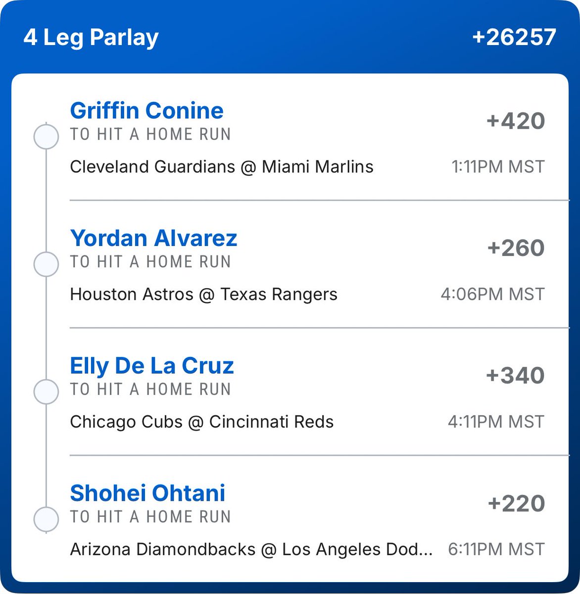 CaddiedriverVee's tweet photo. Did a comparison of my guys I like and @BarrelLabMLB_ list and these are matches (minus griffin as we both like Kyle but he is on my other slip). https://t.co/LRTnZEFTRP