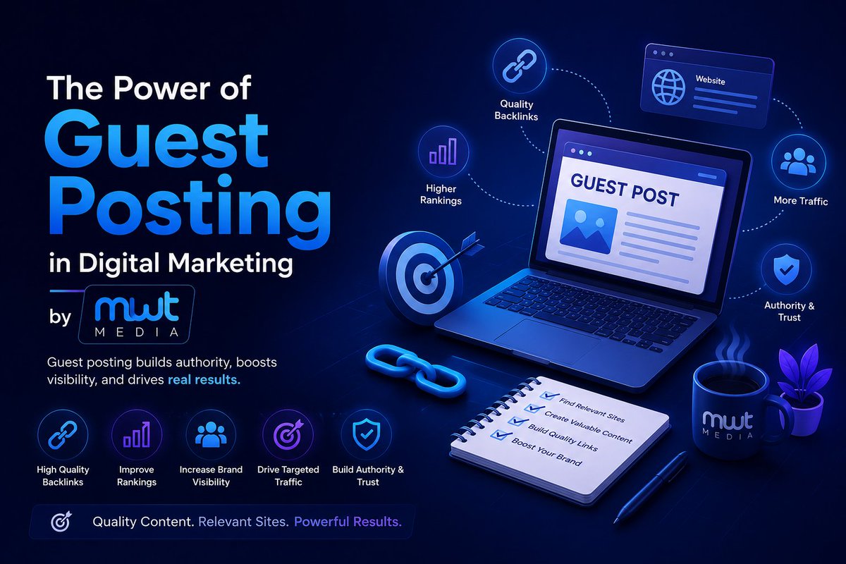mwt_media's tweet photo. 🚀 Guest posting isn't just about backlinks—it's about building authority, improving SEO, and driving long-term organic traffic.

📖 Read here:
 https://t.co/IWLvF6qxcl

#SEO #GuestPosting #LinkBuilding #DigitalMarketing #ContentMarketing #MWTMedia https://t.co/berTdw0awg