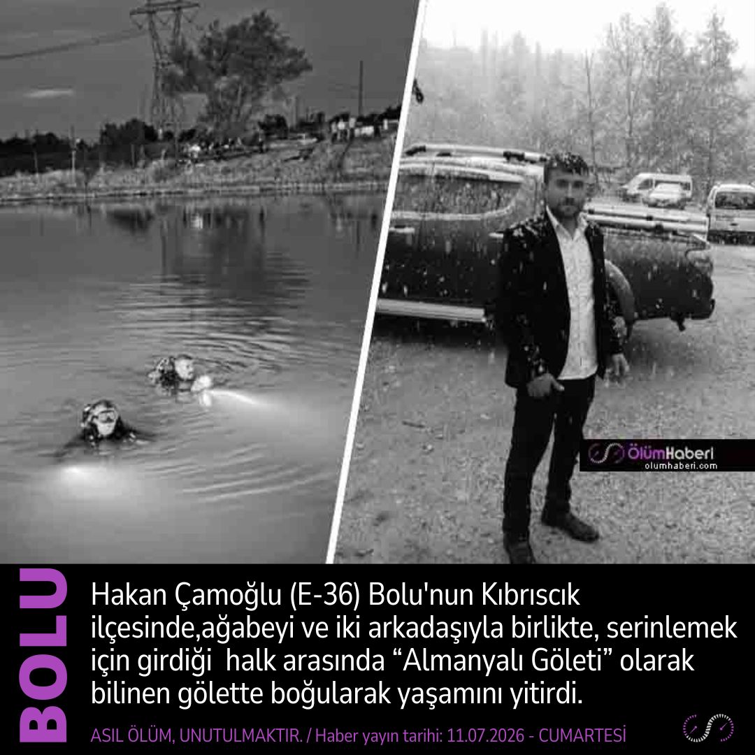 OlumHaberi's tweet photo. Hakan Çamoğlu (E-36) Bolu Kıbrıscık'ta, girdiği gölette boğularak yaşamını yitirdi.
#HakanCamoglu #Bolu #Kıbrıscık #golet #bogulma #vefat #cenaze #orman https://t.co/Uw73PQBn1Z