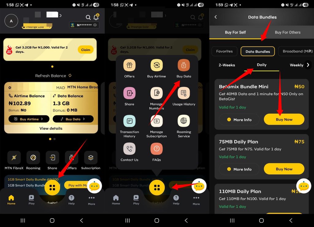 kbillionsbtc's tweet photo. Don’t fret though, here’s how to cancel the plan after you must have activated the one month unlimited data plan.

*How to Cancel MTN SME Broadband Plan on your main sim*

⚠️ You can't get the free plan again once you Cancel.

- Login to MyMTN App
- Click on the *Menu Icon* > *Buy Data*
- Go to *Data Bundles* > *Daily*
- Purchase *Betamix Bundle Mini* (Cost N50) with your airtime 
- Now, dial *406*1*1# to migrate back to Pulse

The broadband plan will be cancelled and you cannot subscribe to the free plan again.