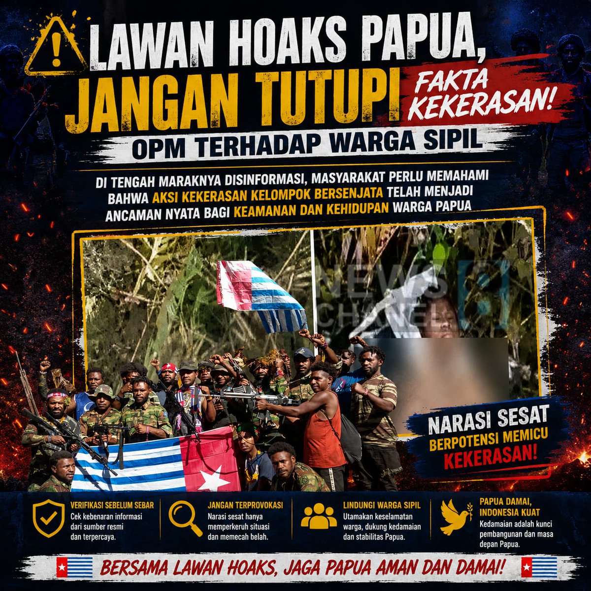 KambuMatheus's tweet photo. @amnestyindo Waspada Propaganda, Lihat Fakta Papua Secara Utuh

#PapuaDamai #LawanHoaks #CekFakta #LiterasiDigital #IndonesiaBersatu

@Mythicalforest https://t.co/bEbxkANlvR