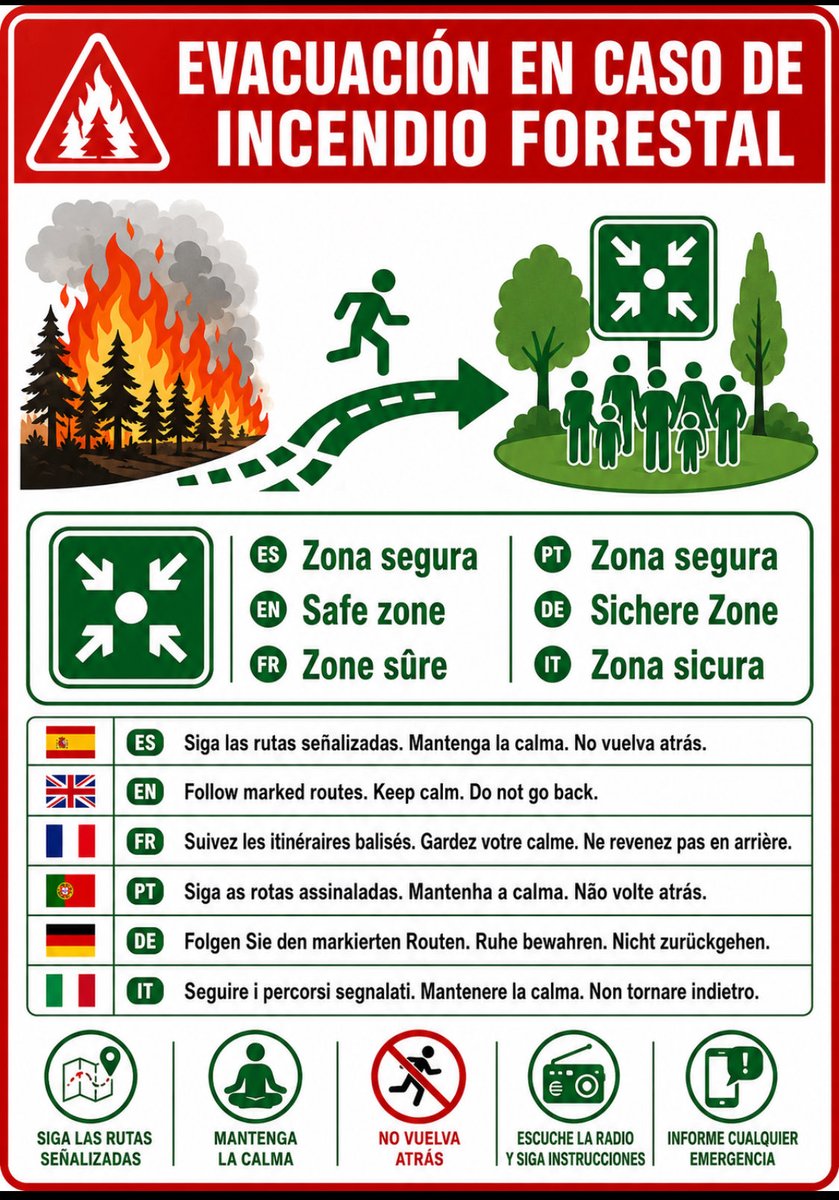extremadurafire's tweet photo. Dejo este prototipo de indicación de evacuación a zona segura por aquí , por si alguien lo quiere promover en zonas de interfaz urbano-forestal . A 12 personas no les valdrá, a ti que estás leyendo esto, quizás si. 
#wui #iuf #safety #autoproteccion https://t.co/ClESZTkwtL