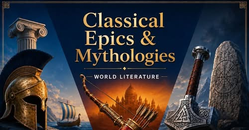 kobiamu's tweet photo. Ancient epics were never just stories of gods and warriors. They asked the questions we still struggle with: What makes a hero? Can anyone escape fate? Explore Gilgamesh, Homer, Ramayana and Mahabharata: 
 https://t.co/G5r0z17eX5 
#EpicPoetry #WorldLiterature #Mythology https://t.co/ikijfPvHoM
