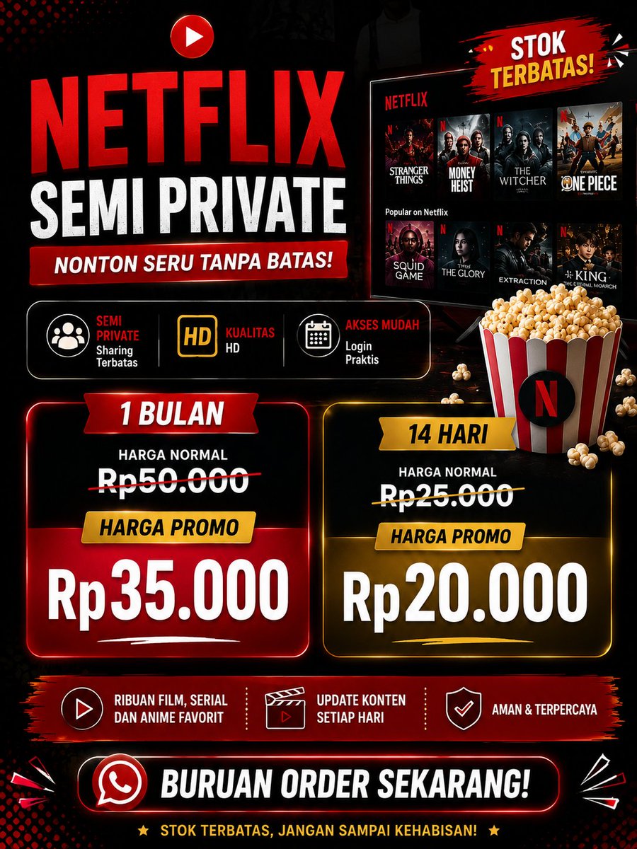 marto_sujiro's tweet photo. Promo Netflix Premium 
#netflik https://t.co/46aTSZ5IDr
