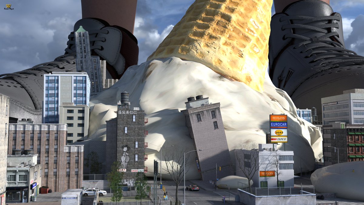 Tainted_Wizard's tweet photo. Ew I drop my ice-cream cone and it landed on one of those tiny cities.

#render #icecream #shoes #citydestruction #gianttiny #sizefetish #sizetwitter https://t.co/BWzzt5g7Yp