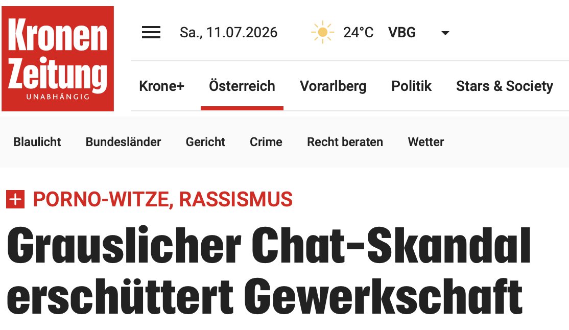 prikoszovich's tweet photo. Frage an den #Standard, gibt es einen Artikel zu den Chats der #GPA? Ich habe keinen gefunden, dafür einen Artikel über die Schülerunion... 

Ja, der Standard... echt objektive und kritische Berichterstattung....  schön brav Linke Skandale vertuschen! #Österreich #Journalismus https://t.co/uD3mtkuMSC