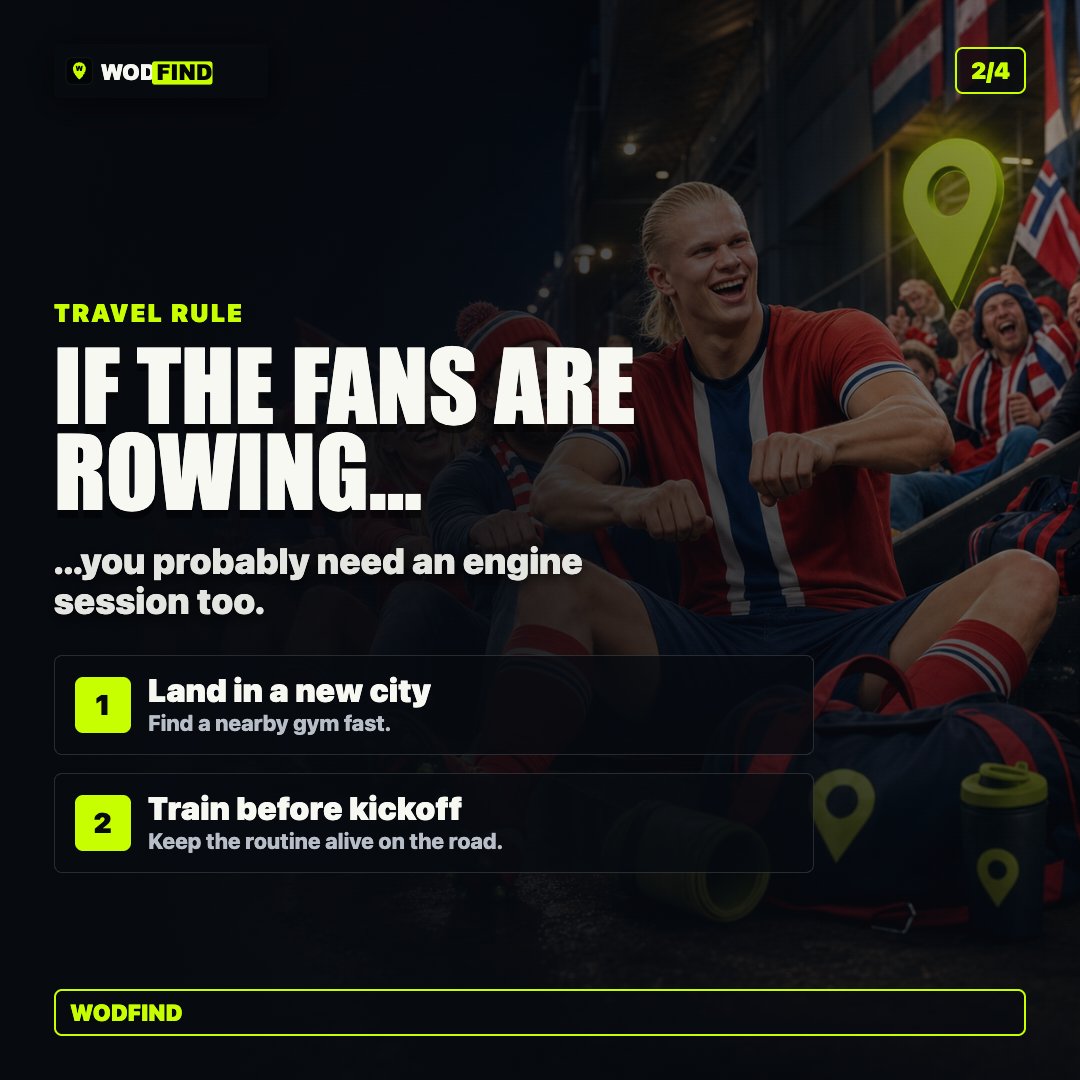 WODFind's tweet photo. Norway has Haaland.
Norway has Mr. Row Row.

But if you're traveling for the game, you still need somewhere to train before kickoff.

Find CrossFit, HYROX, and functional fitness gyms near you:
https://t.co/340KULW0nb

#WodFind #VikingRow #TravelFitness https://t.co/7EXYQ6McOb