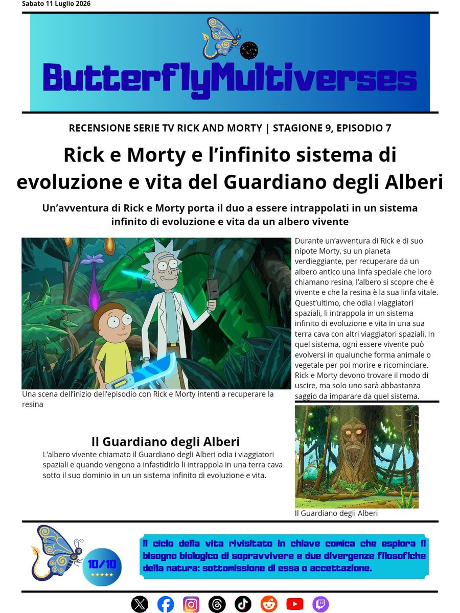 Multflyverse's tweet photo. Recensione Rick and Morty | S9, Ep. 7 🦋

#review #reviewtv #recensione #recensioneserietv #RickandMorty #RickandMortySeason9 #AdultSwim #HBOMax #HBO https://t.co/yiYA2NzpNp