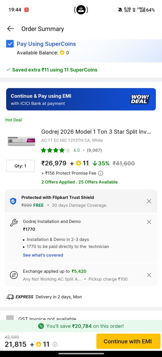 DesiExport's tweet photo. Classic drip pricing by @Flipkart! Total changed at checkout. On the final CVV page, a hidden ₹158 "Offer &amp; Payment Handling Fee" was quietly added for using ICICI EMI.
Violates CCPA Dark Pattern Guidelines.

@jagograhakjago @consaff_india @joshicm #ConsumerRights #DarkPatterns https://t.co/jNNQEhjEg4