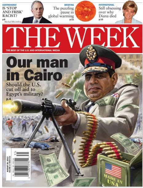 ERC_egy's tweet photo. غلاف مجلة "ذا ويك" الأمريكية يوم 22 أغسطس 2013 بعنوان رجلنا في القاهرة. يتساءلون هل ستقطع امريكا المعونة للجيش المصري المنقلب كما ينص القانون الأمريكي؟ وطبعا ما حدث هو  أن اللوبي الصهيوني تدخل بشدة لمنع الاعتراف بالانقلاب من الادارة الامريكية، واستمرت المعونات والدعم والتمويل. https://t.co/SwYTHXBco3