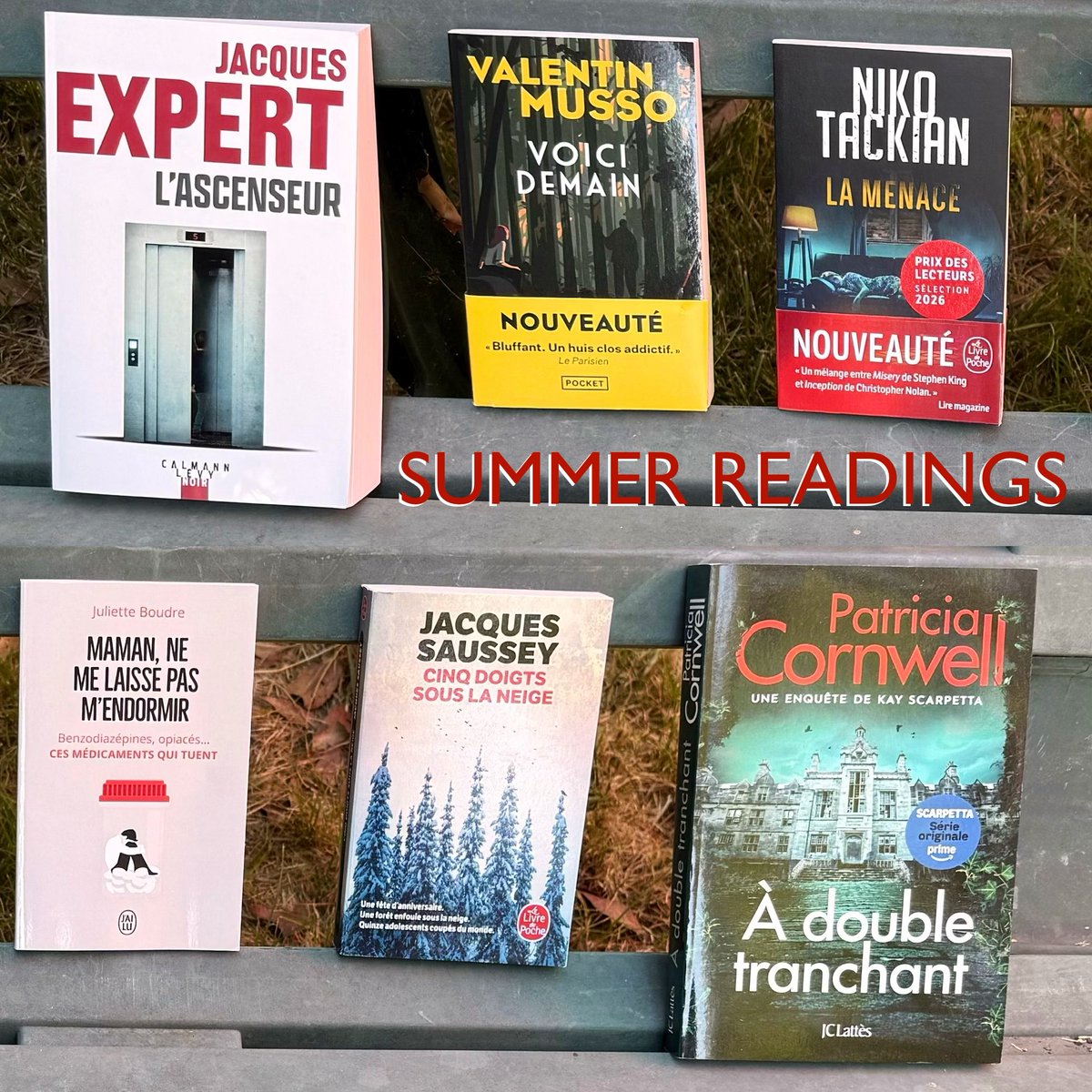 SofieBooks's tweet photo. Petite Liste de Lecture d été,avez vous des retours ?
⛱️📚☀️🕶️
#jacquesexpert #valentinmusso #nikotackian #jacquessaussey #patriciacornwell https://t.co/9A4aAgQJsF