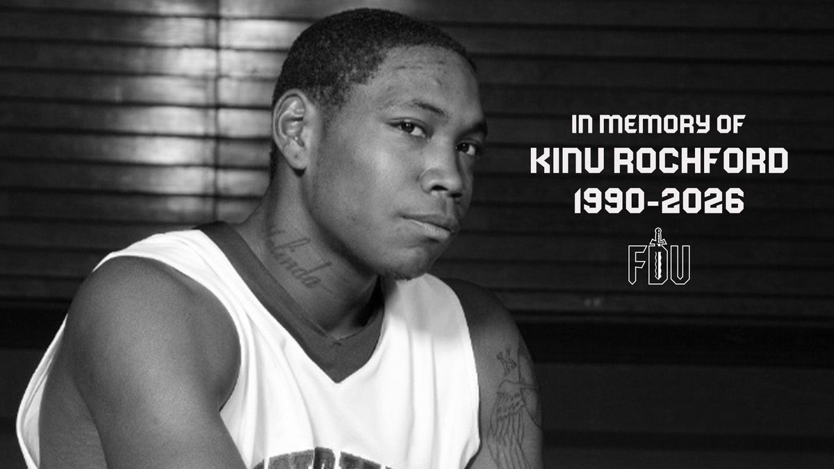 FDUKnights's tweet photo. FDU is devastated to hear of the tragic passing of former men’s basketball player Kinu Rochford (‘13). A standout Knight and leader, Rochford built a legacy in Hackensack. He was 35 years old. 

#uKNIGHTED https://t.co/lY9W72fhCF