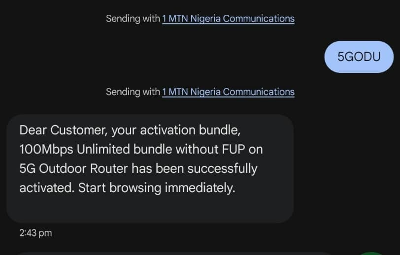 abeedah_1's tweet photo. If you're using MTN line Send 5GODU to 312 for 1 month unlimited subscription

Try your Luck 😋
Its working for many verified source including me https://t.co/tkyAtT1zXq