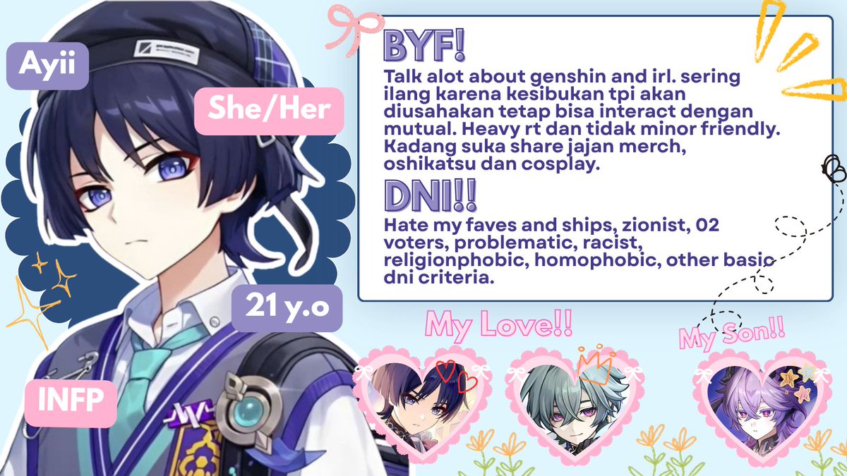 wandrbnuuy's tweet photo. Halooo!! aku sedang mencari mutual #genshintwt yg tidak masalah kalau aku suka jbjb in😋☝🏻

Bisa baca pinned ku dulu untuk more info yahh. Like and rt are appreciated!!✨ https://t.co/rXA2Mwyk9x