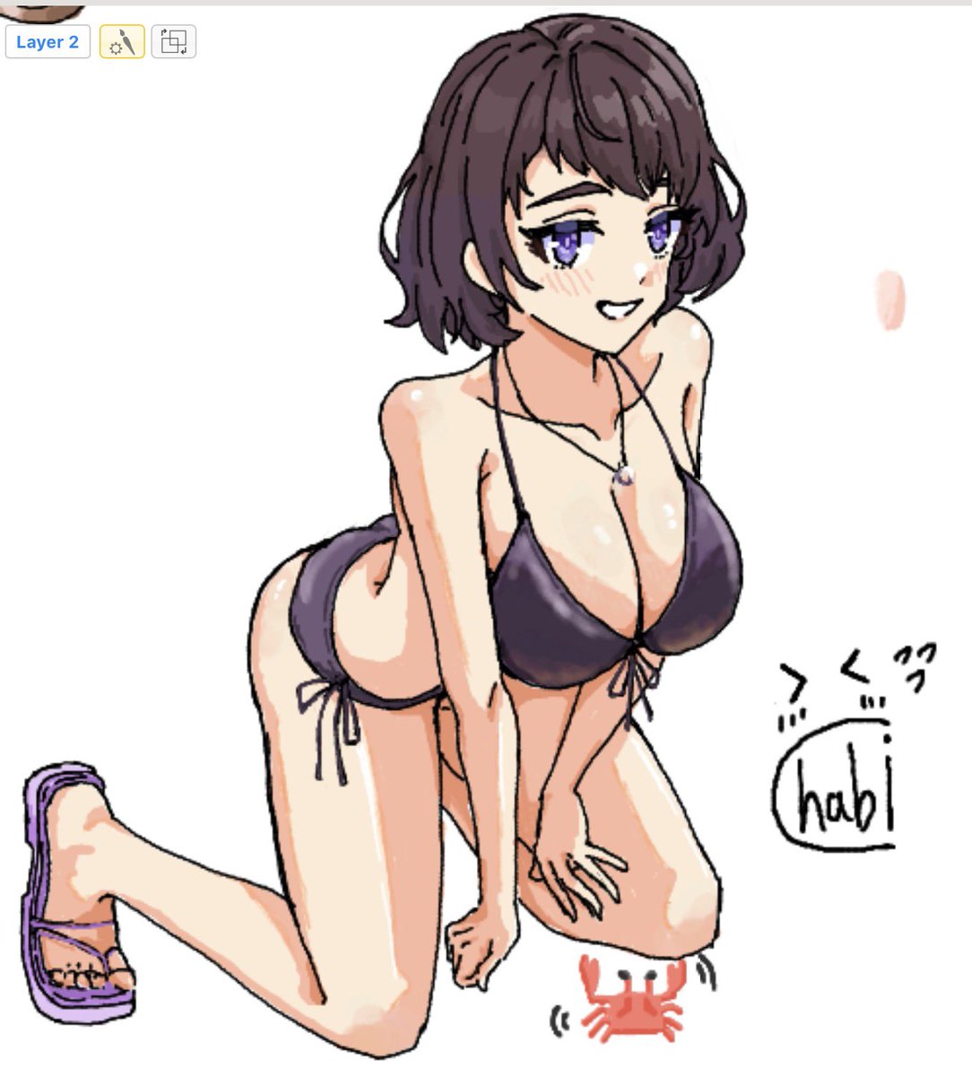 chabiillust71's tweet photo. 絵チャで描いた水着柔です
サインも考えていただきました！このサイン表情が変わるんです https://t.co/WtyKyAz4iB
