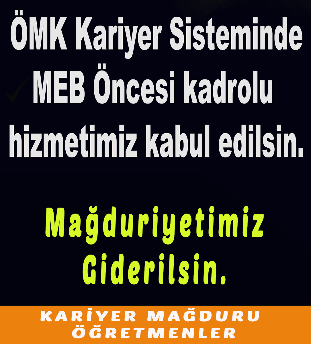 yilmazsen35's tweet photo. @EgitimBirSen Haakımızı istiyoruz. Ömk kariyer mevzuatı düzenlensin. https://t.co/JmxcnKyi54