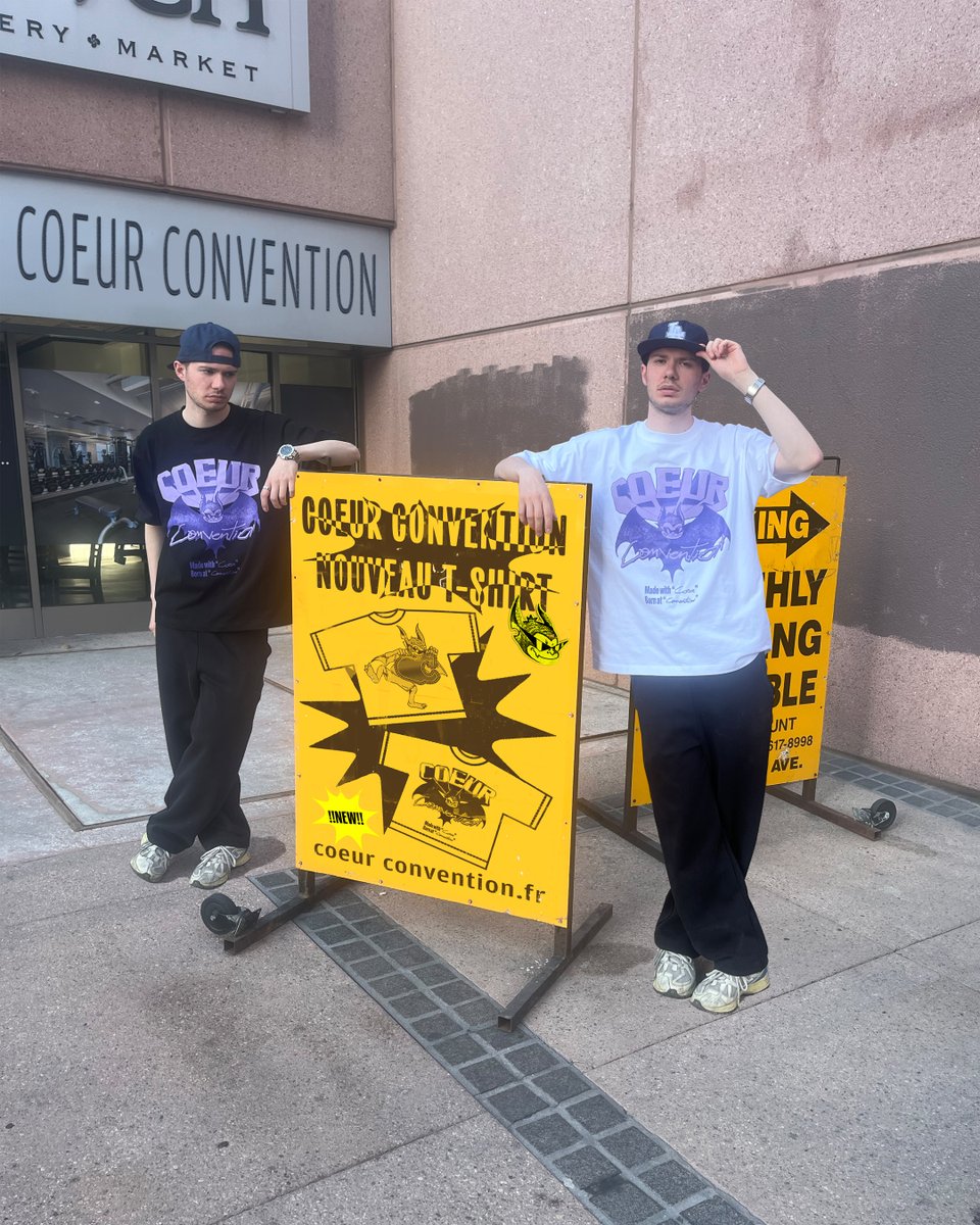 coeurconvention's tweet photo. Les derniers visuels "Meet at Convention"
La première collection approche.
Plus que quelques heures .
Cœur Convention Été 2026.
🖤💜
#CoeurConvention #Streetwear #GraphicTee #NewDrop #Summer2026 #IndependentBrand https://t.co/AKIiW6dqc0