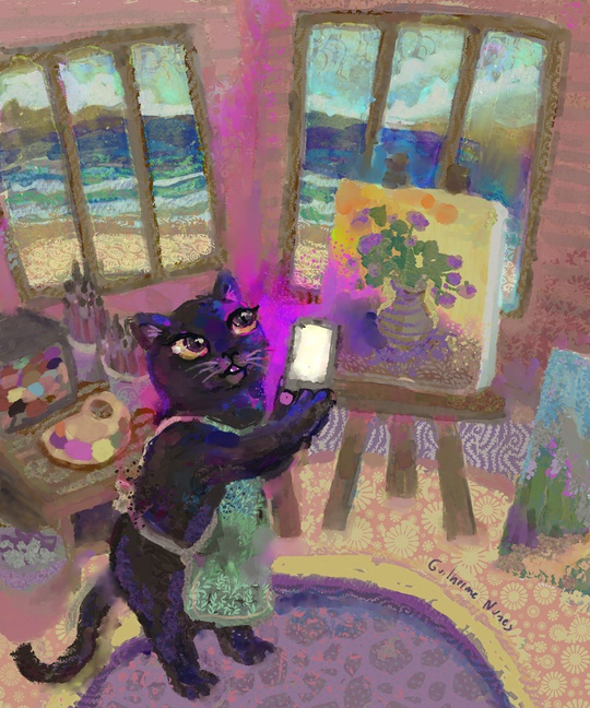guilhernunes_'s tweet photo. kitten finally feels confident posting her art on the internet! https://t.co/942pghB3Rr