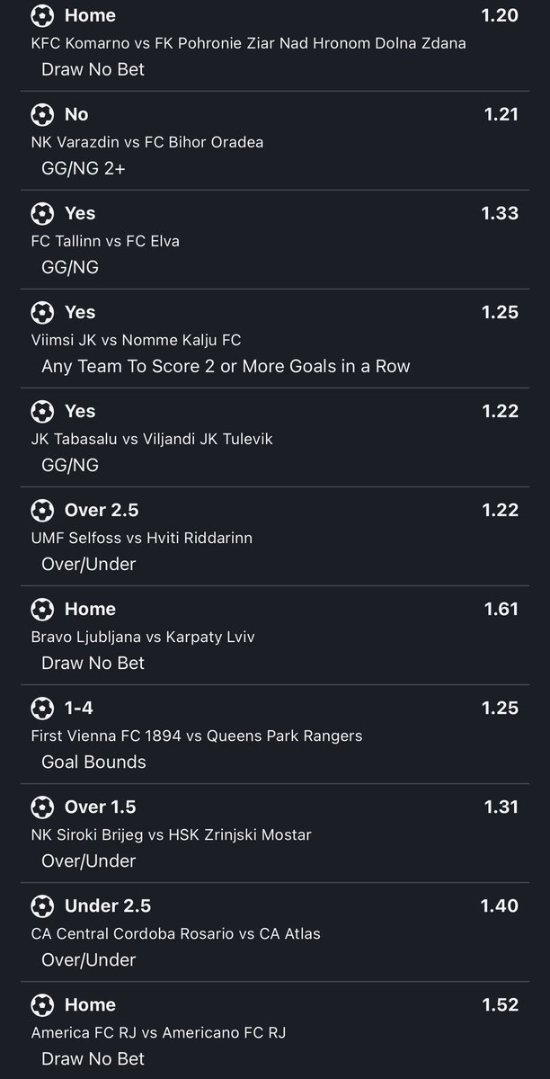 hoodtrendstips's tweet photo. 161 Odds for Saturday https://t.co/qyHwHJPsAj