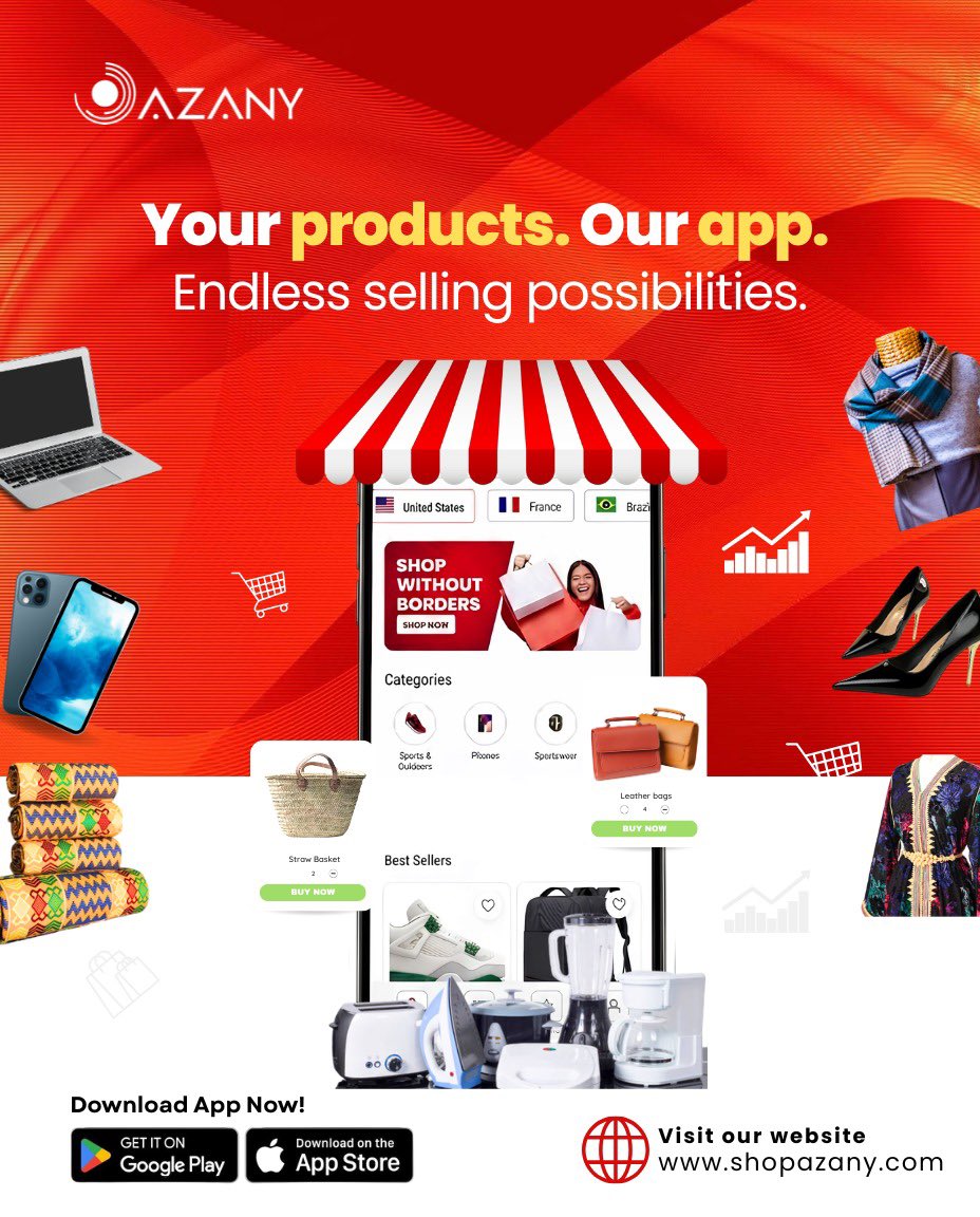 shopazany's tweet photo. Your products.
Our app.
Endless selling possibilities.
Meet Azany — the app that turns what you make into what you sell.
Simple. Powerful. Always on.
Download now 👇
#Azany #SellEverywhere #EndlessPossibilities https://t.co/Vf6WlFu0uB
