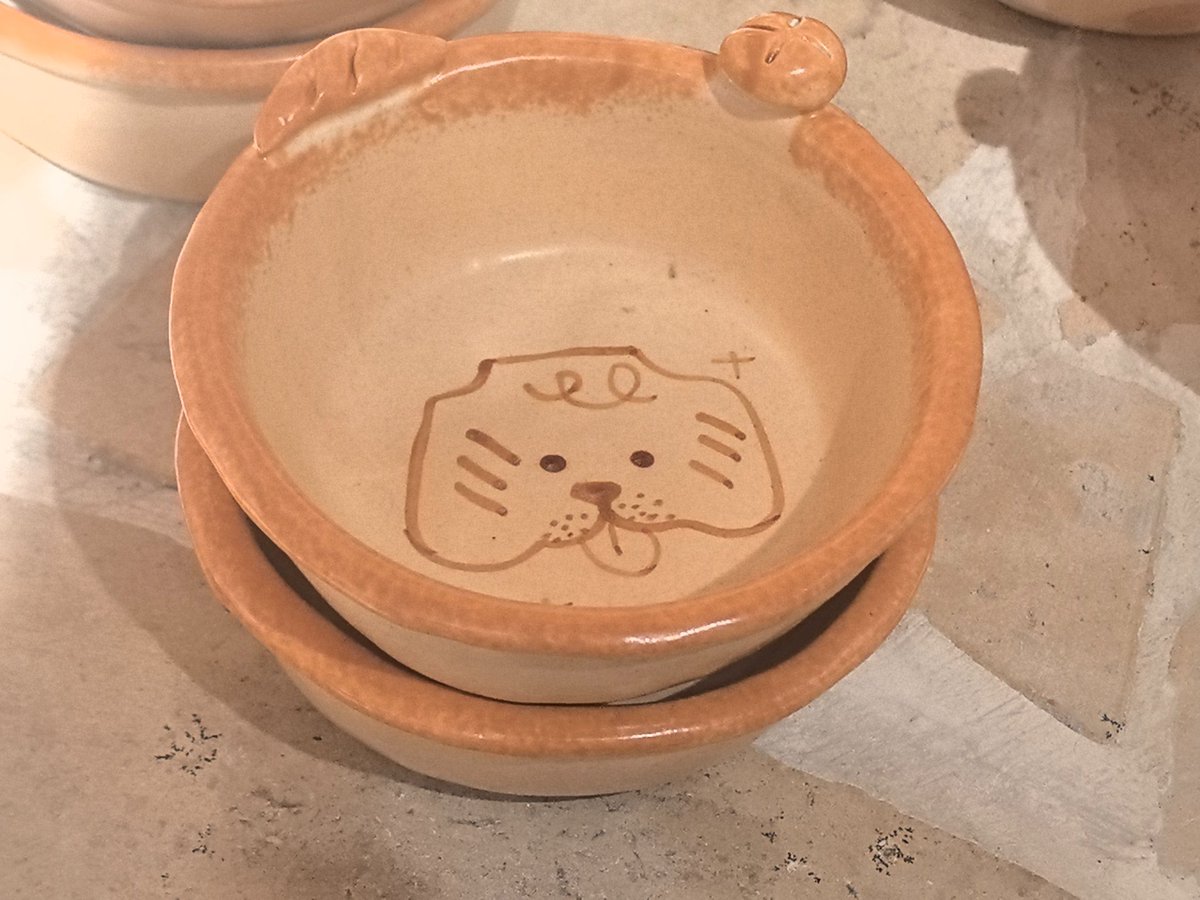 SssKakaco's tweet photo. 幼犬的餐具小小的一个，怪萌的🥹 https://t.co/n0uPzT2F8B