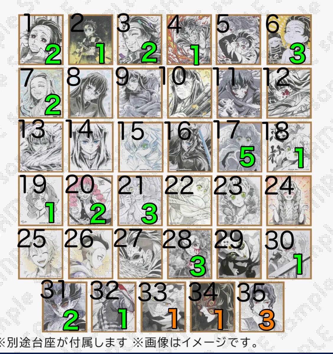 iyokanconan's tweet photo. 譲渡 交換 募集 鬼滅の刃 ツキイチ ６月号
webshopくじ webくじ ufotable ダイニング 刀鍛冶の里 ミニ色紙
譲…画像 (D賞 アクリル色紙スタンド)緑の数字がお譲り可能個数です。
求…定価＋送料
JR大宮駅お手渡し、郵送可。別ポストで柱稽古、立志編も募集しています。
詳細リプに続きます→ https://t.co/OmVelmmnJb