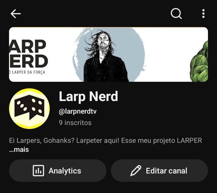 larpnerdtv's tweet photo. Ei Larpers, Gohanks? Larpeter aqui!
 
Queria sugestões de larps (vídeos) pro meu canal de Larps... https://t.co/8Xv0MqpnLQ