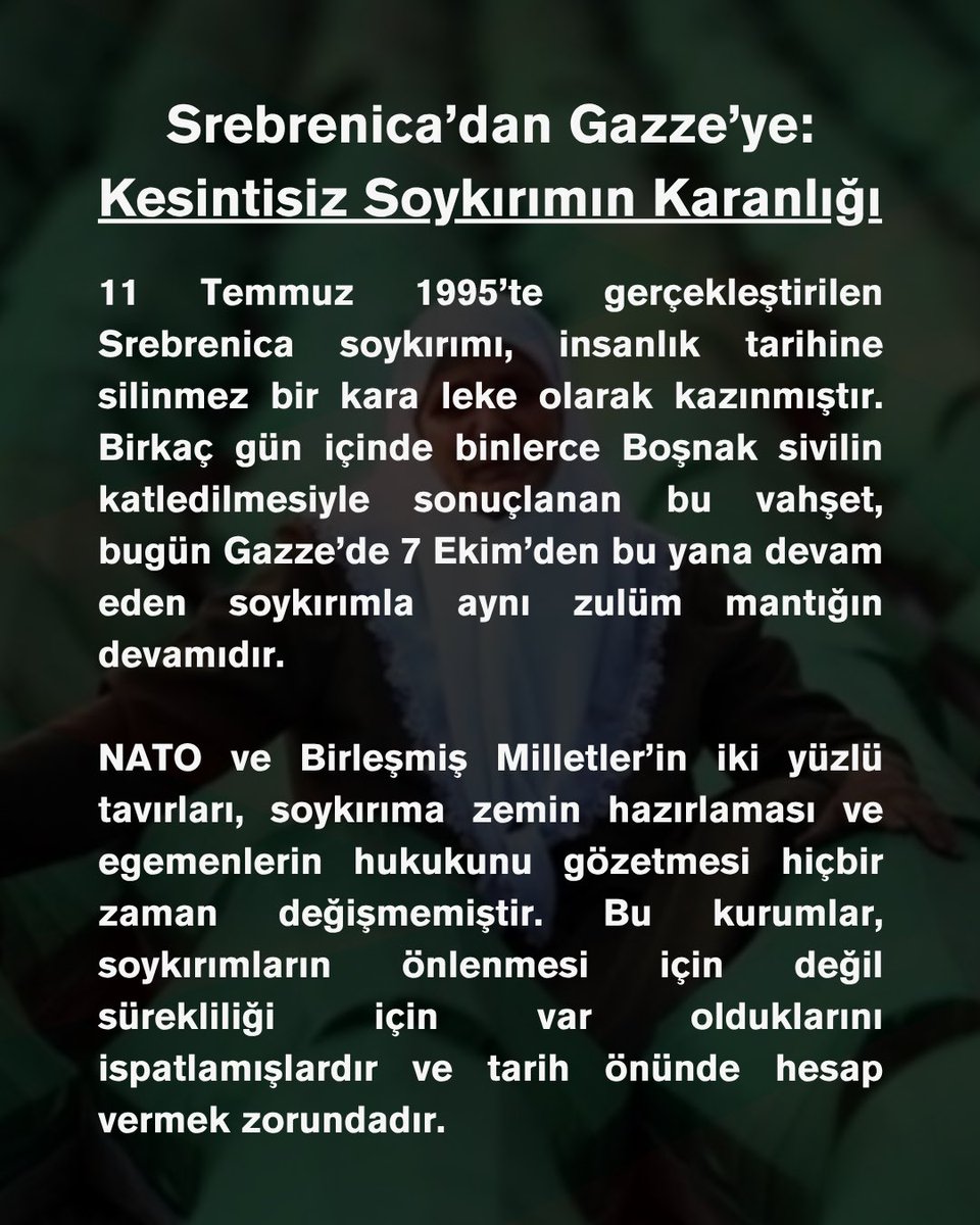 kimhareketi's tweet photo. Srebrenica’dan Gazze’ye: Kesintisiz Soykırımın Karanlığı.. https://t.co/Pf9TKiVjLa