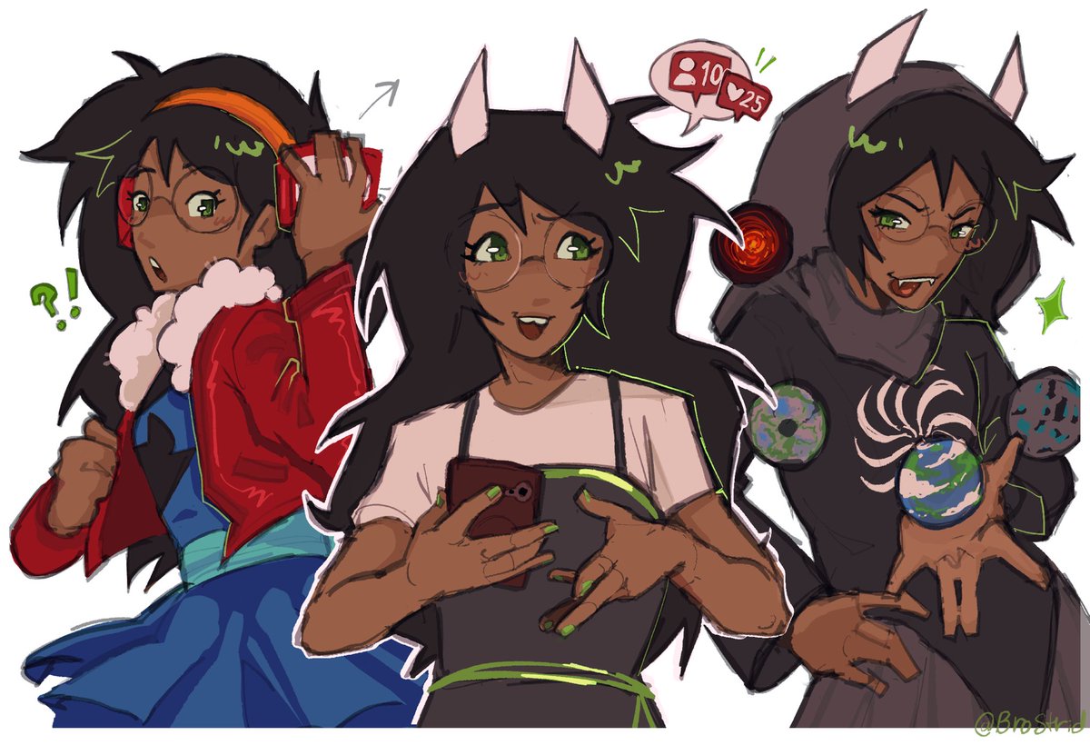 Brostrid's tweet photo. Jade Harley doodle page #homestuck https://t.co/8Oh1npeqIf