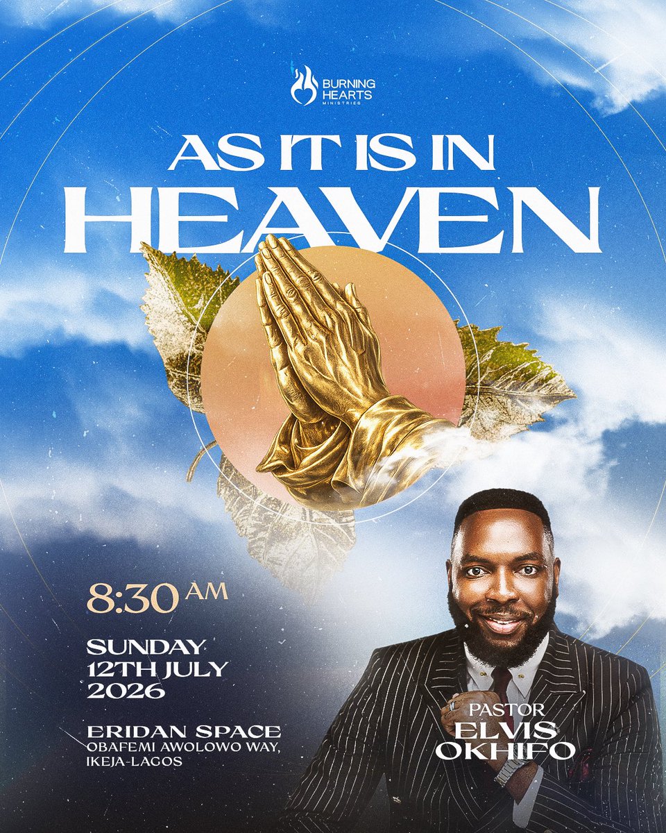 ElvisOkhifo's tweet photo. Tomorrow,

Heaven will kiss earth and leave testaments of its invasion in your life, family and destiny.

Don’t miss service, and tell someone 🔥 https://t.co/qiXMdX9CRq