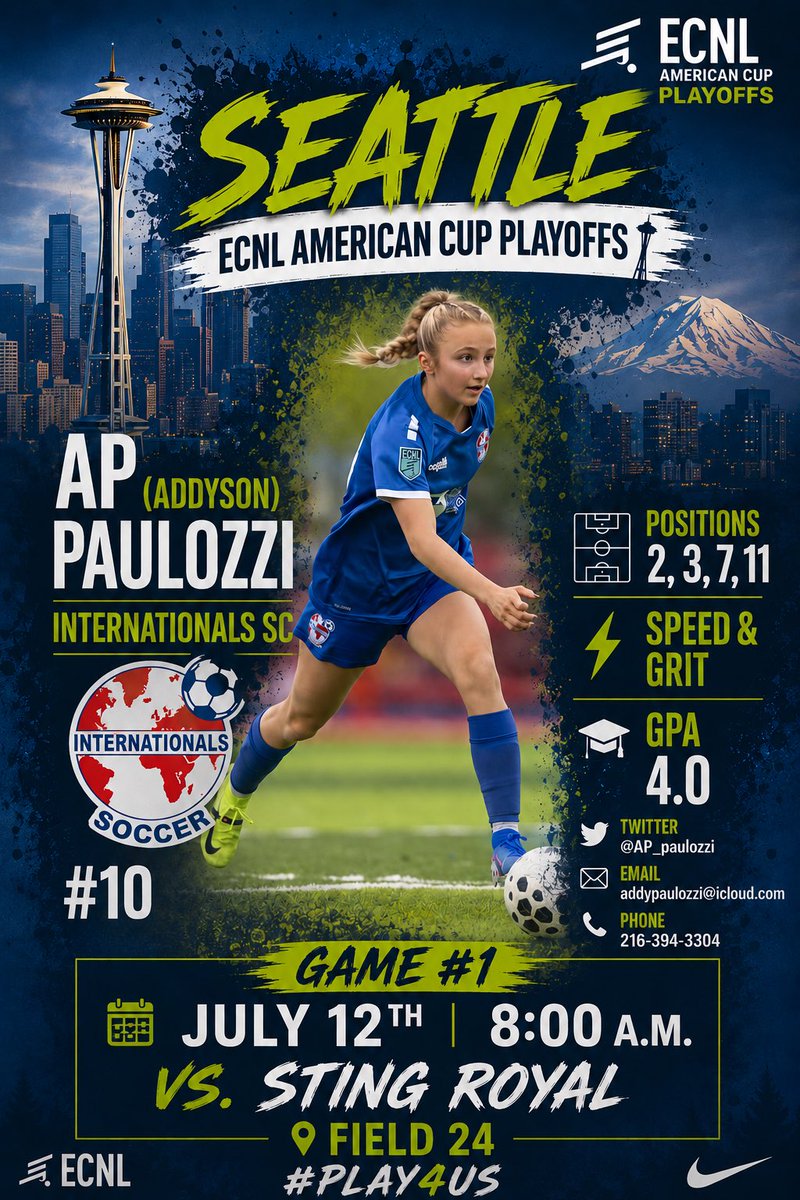 AP_Paulozzi's tweet photo. Can’t wait! First game, July 12th @ 8am, Field # 24. Be there. Let’s GO!! 

@ISCgirls @ImYouthSoccer @ECNLgirls @TopDrawerSoccer @TheSoccerWire @SSN_NCAASoccer @PrepSoccer https://t.co/oWMU4LI2KY