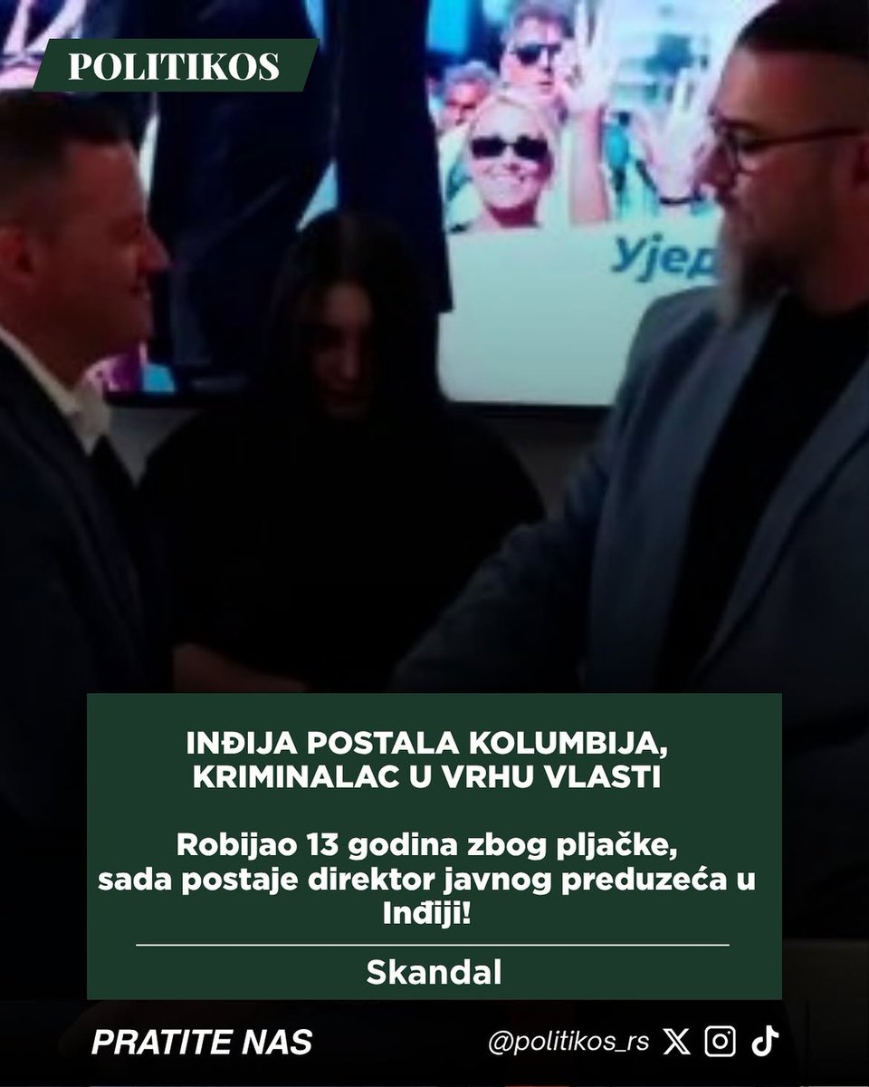 miodrag_bebic's tweet photo. Kriminalac  Đorđe Vasiljević Atila u vrhu vlasti u Inđiji.

Zbog pljački i drugih krivičnih dela proveo je 13 godina na robiji.

AV promoviše kriminalce.

SNS=MAFIJA https://t.co/STiQs4DJD4
