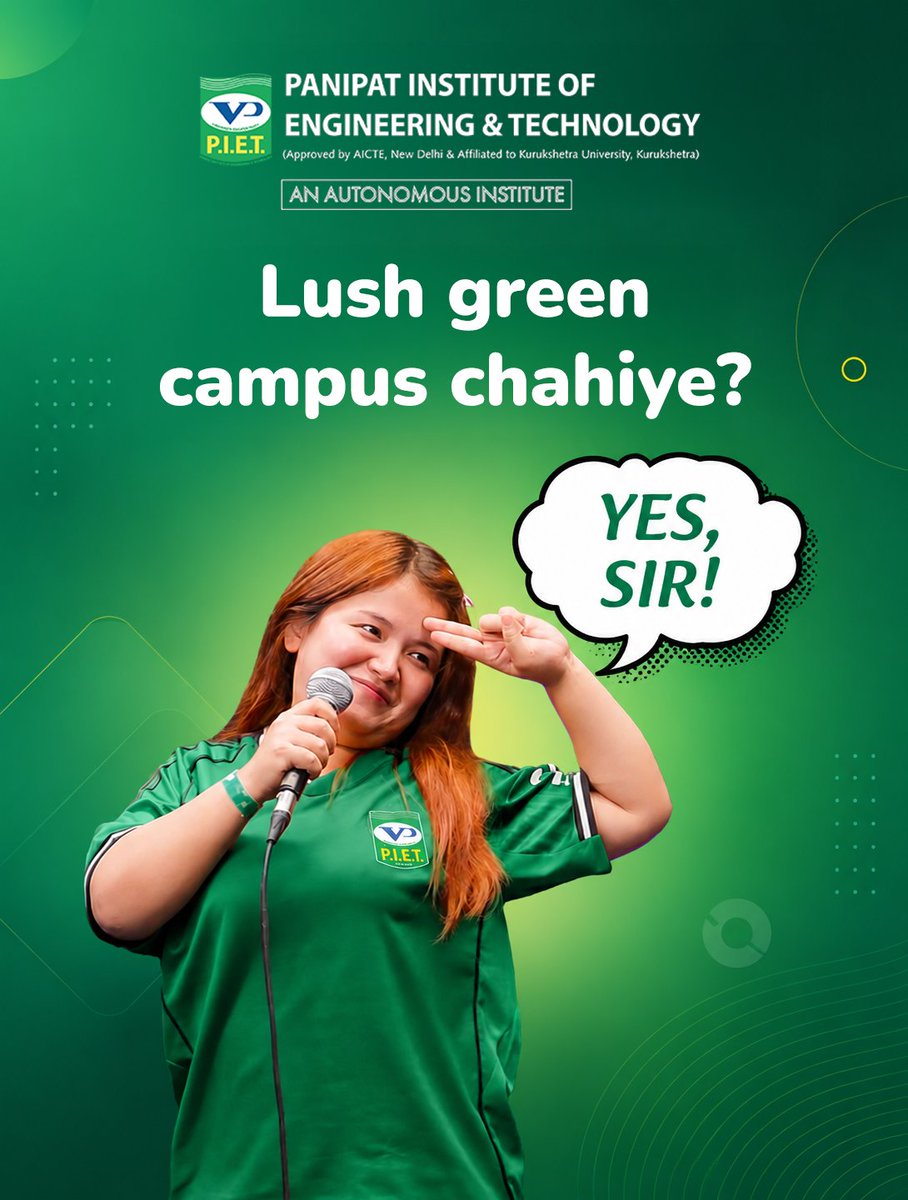 PIETPanipat's tweet photo. Every “YES, SIR!” begins a bigger story where AI becomes your playground, ideas turn into startups, and classrooms become launchpads. At PIET, you don’t just prepare for the future; you start building it. Because your journey deserves more than a degree. 
#YESPIET
#Pietcollege https://t.co/Sotd2IZnrh