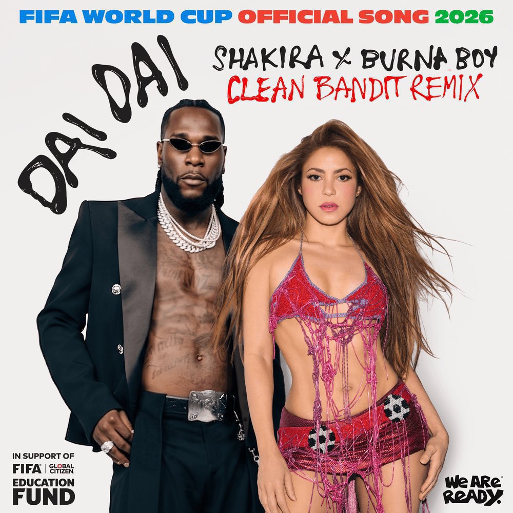 PopCrave's tweet photo. “Dai Dai” by Shakira &amp; Burna Boy returns to #1 on Global Spotify with 4.62 million streams.

It has now spent 7 days at #1. https://t.co/xmd5i1kgp3