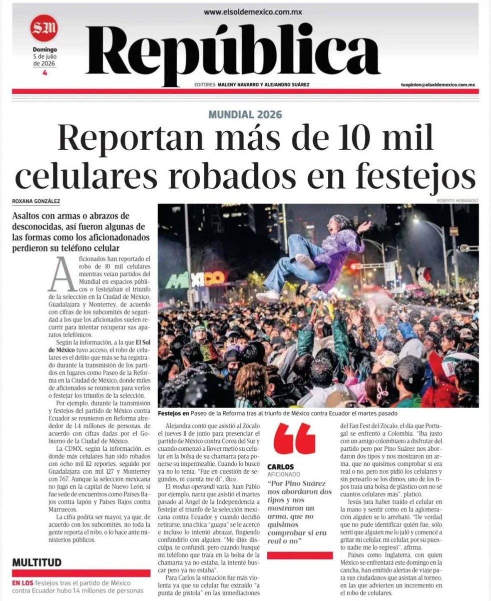 FDoringCasar's tweet photo. 58% más basura generada (de 12,400 toneladas diarias a 19,700) y al menos 10,000 celulares robados durante los festejos de #FIFAWorldCup2026 en la CDMX

Mientras la tarifa hotelera se redujo 16% por las ofertas de @Airbnb que @ClaraBrugadaM no supo regular ni monitorear a pesar de la legislación local con una ocupación hotelera por debajo del 60%

Lo único que planearon fue cómo robarse el dinero vía Raúl Basulto de @SOBSECDMX con la ajolotización de cuarta