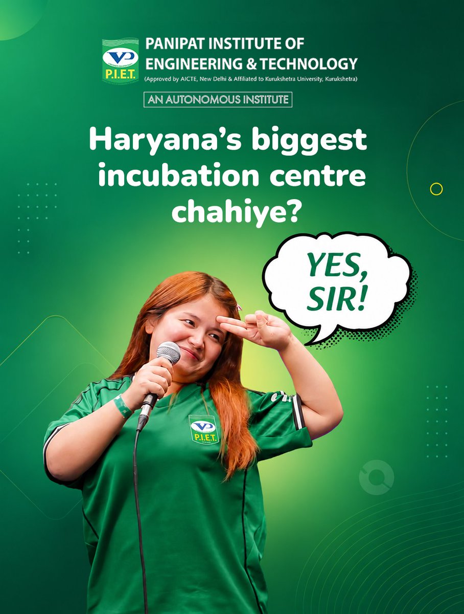 PIETPanipat's tweet photo. Every “YES, SIR!” begins a bigger story where AI becomes your playground, ideas turn into startups, and classrooms become launchpads. At PIET, you don’t just prepare for the future; you start building it. Because your journey deserves more than a degree. 
#YESPIET
#Pietcollege https://t.co/Sotd2IZnrh