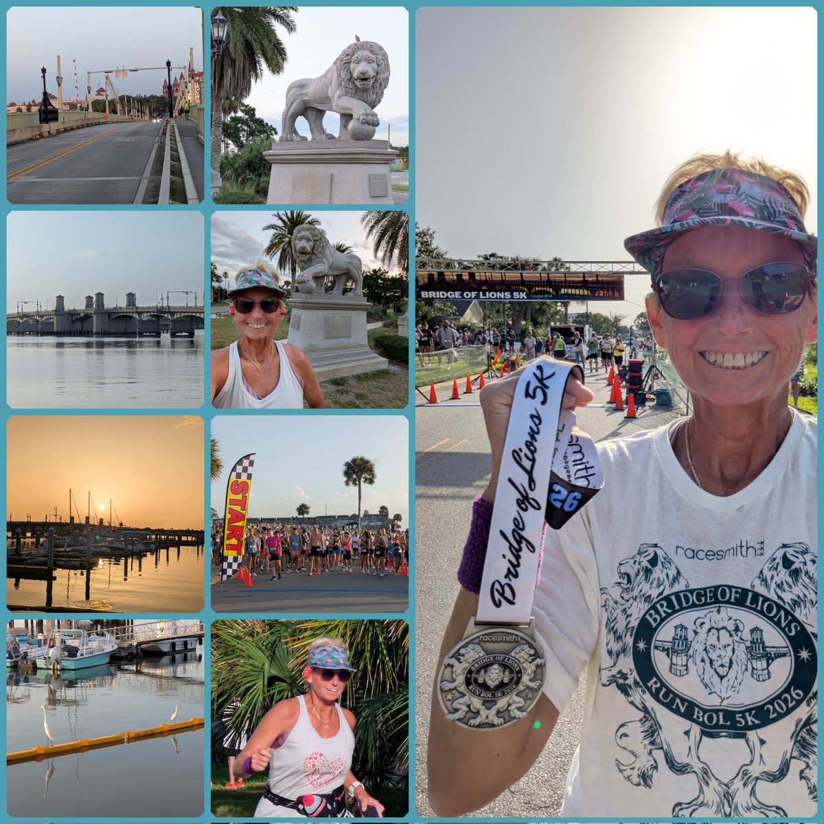 BrewNymph's tweet photo. Fantastic morning! 😍  #BridgeofLions #5k #staugustine 🦁 Always fun🏃🏻‍♀️ Gorgeous weather! Fun watching birds; pretty sunrise 🌅 😎 Pretty happy with my run + post-injury progress &amp; comeback! 😊 Photos with Lions at other side of bridge🦁 So cool to run on the bridge!
🏃🏻‍♀️
#running https://t.co/opwto2Pu1Q