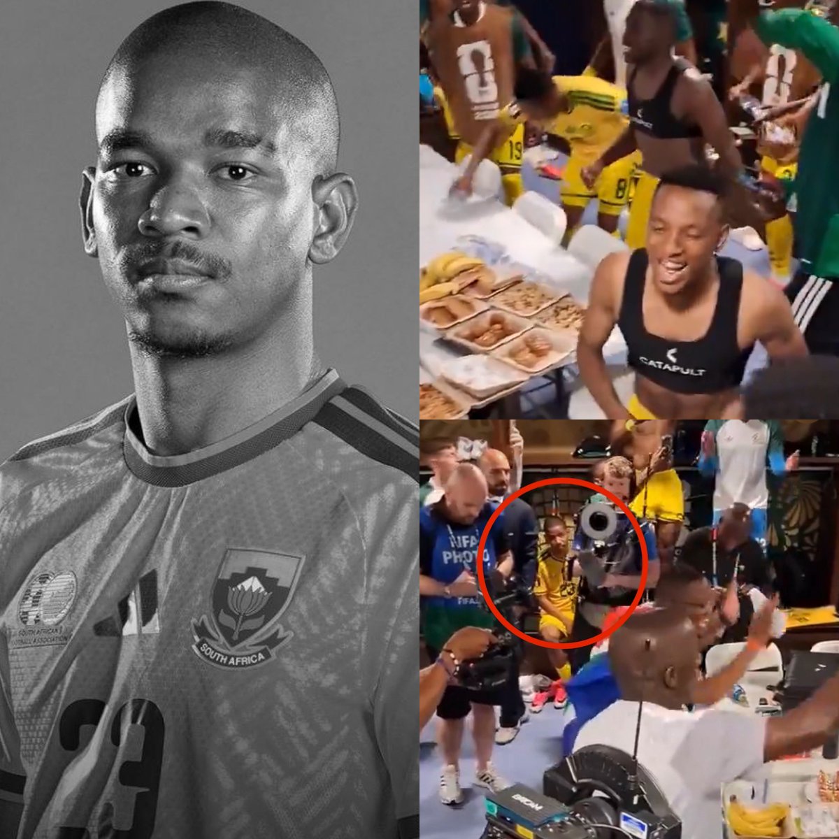CerebrosG's tweet photo. Hay un video del vestuario de los jugadores de Sudáfrica cantando y celebrando en esta Copa del Mundo, pero por una extraña razón Jayden Adams solo estaba sentado en silencio, hoy se dio a conocer la noticia de que ha fallecido. Que en paz descanse. https://t.co/GJWinc9CTK